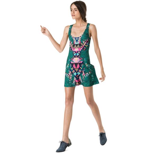 MARA HOFFMAN Circle Tank Jersey Mini Dress in Maristar Green Shopbop XS $275 - Picture 2 of 11